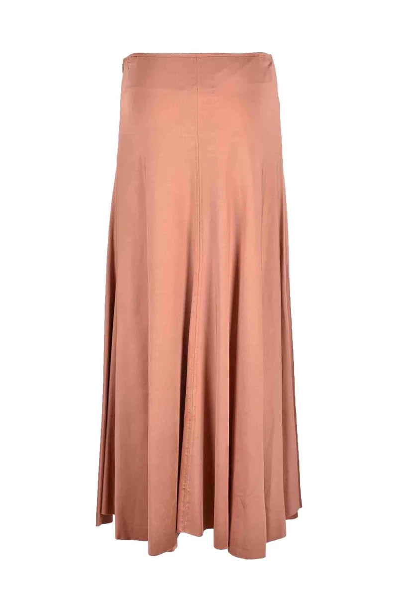 Long Flared Skirt - Brown