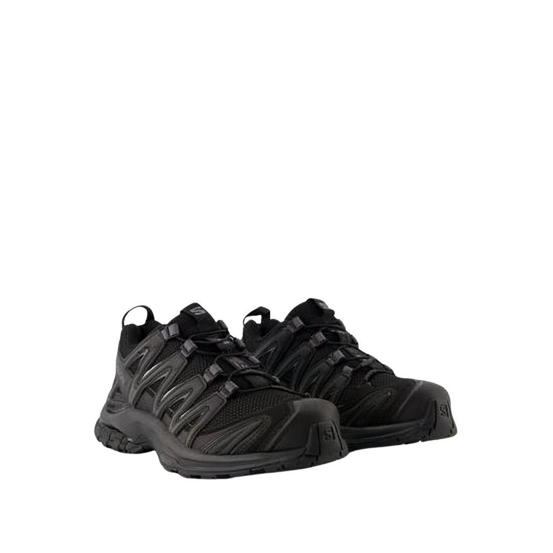 Low-Profile Black Sneakers with Mesh Upper