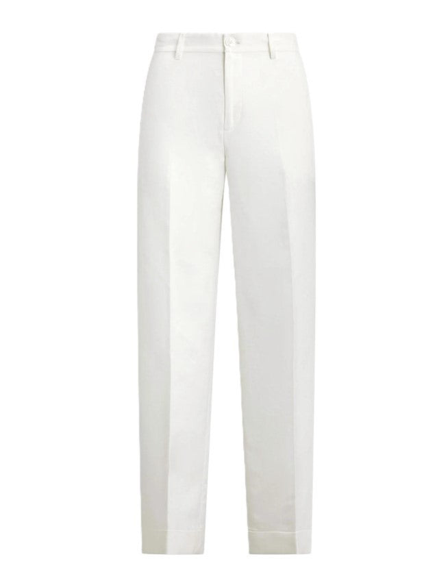 White Sendon Cropped Pleated Trousers