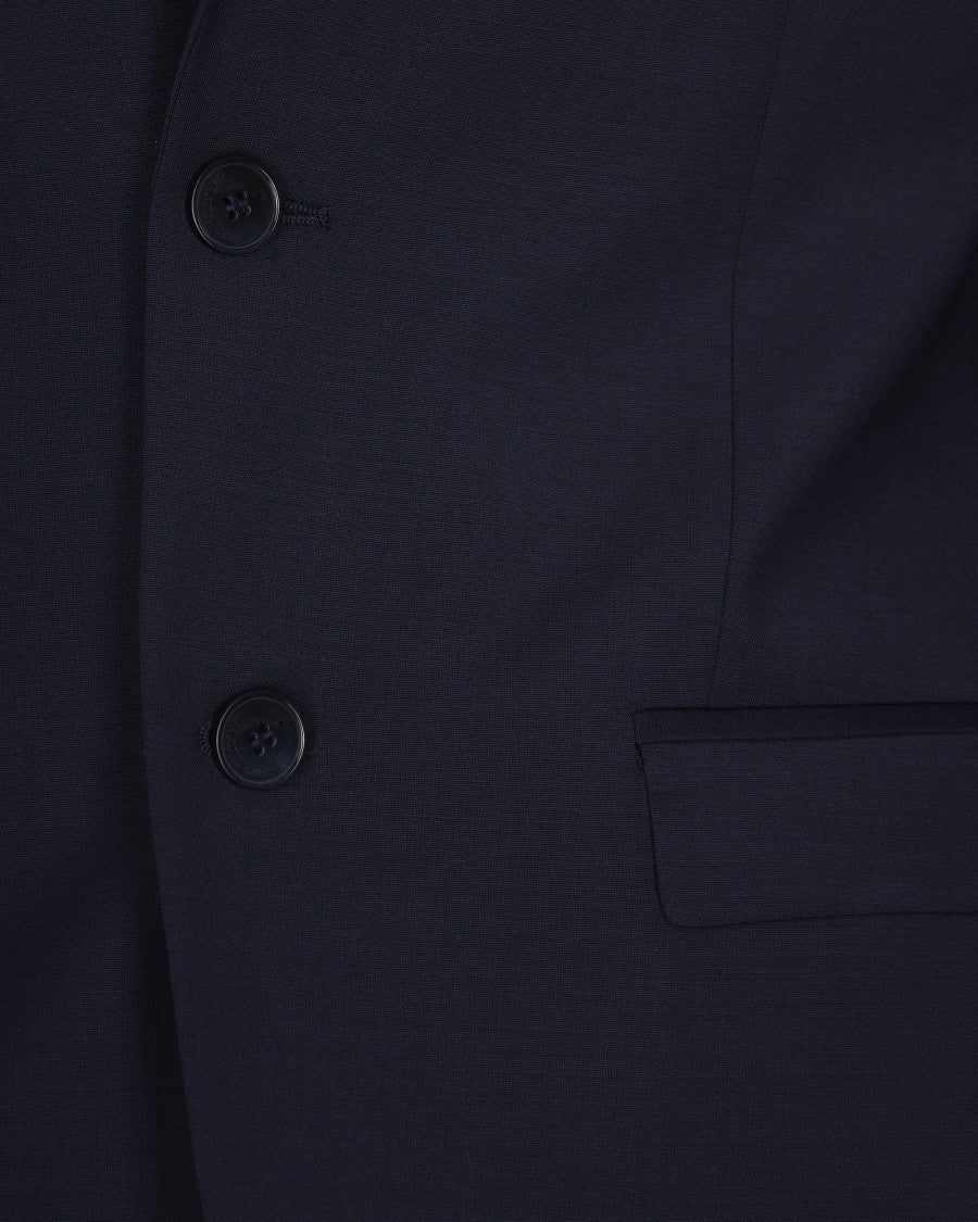 Single-Breasted Stretch Viscose Suit With Scalloped Hem