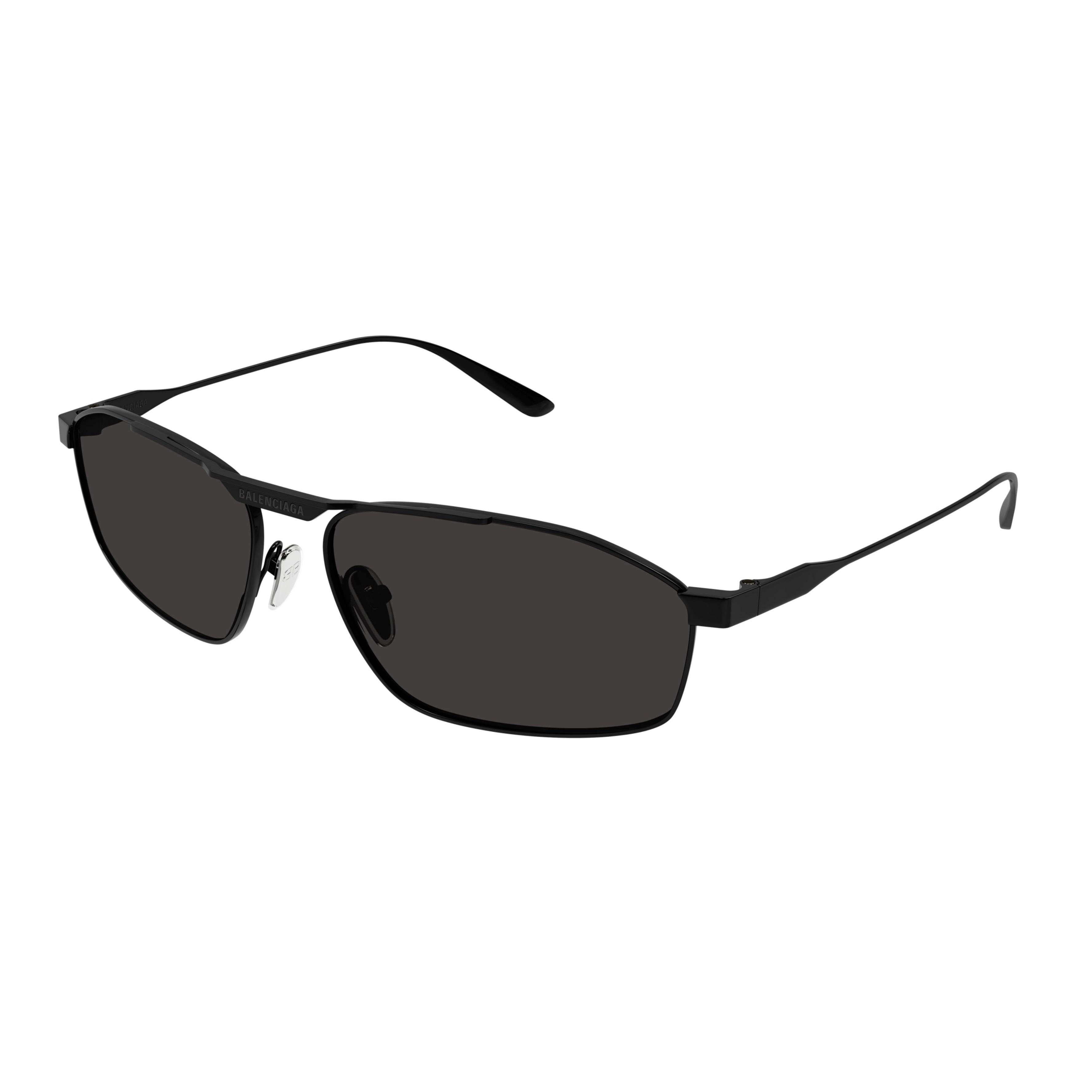 Bb0416s Rectangular Matte Black Metal Sunglasses