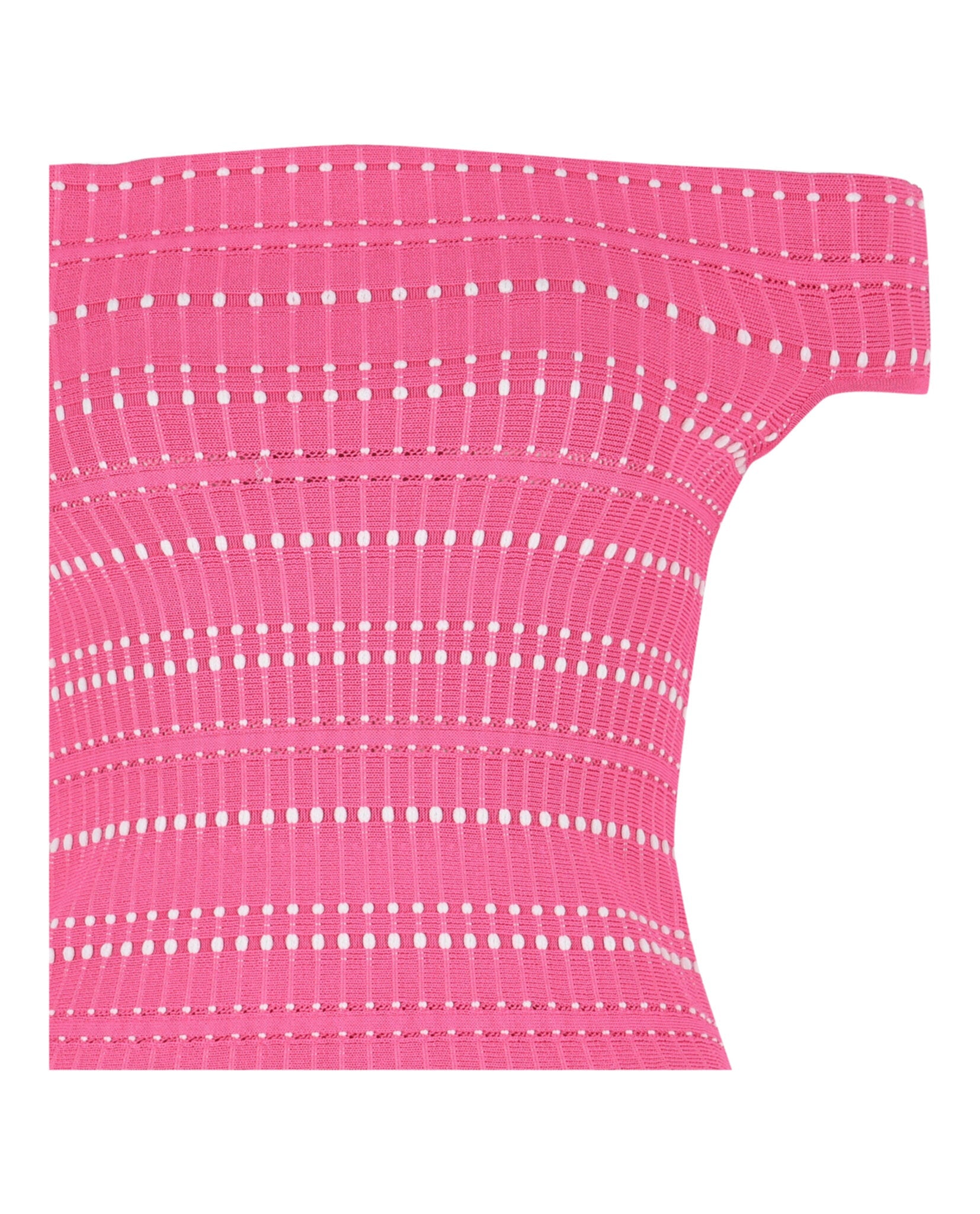 Off-The-Shoulder Stitch Dot Crop Top