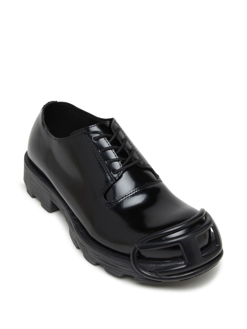 Lace-Up Black Flat Shoes