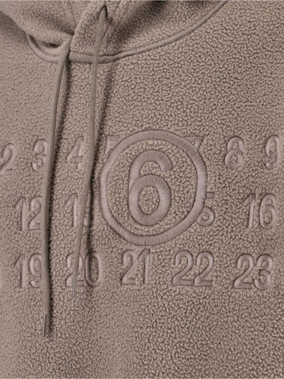 Teddy Fabric Hoodie With Embroidered Mm6 Logo