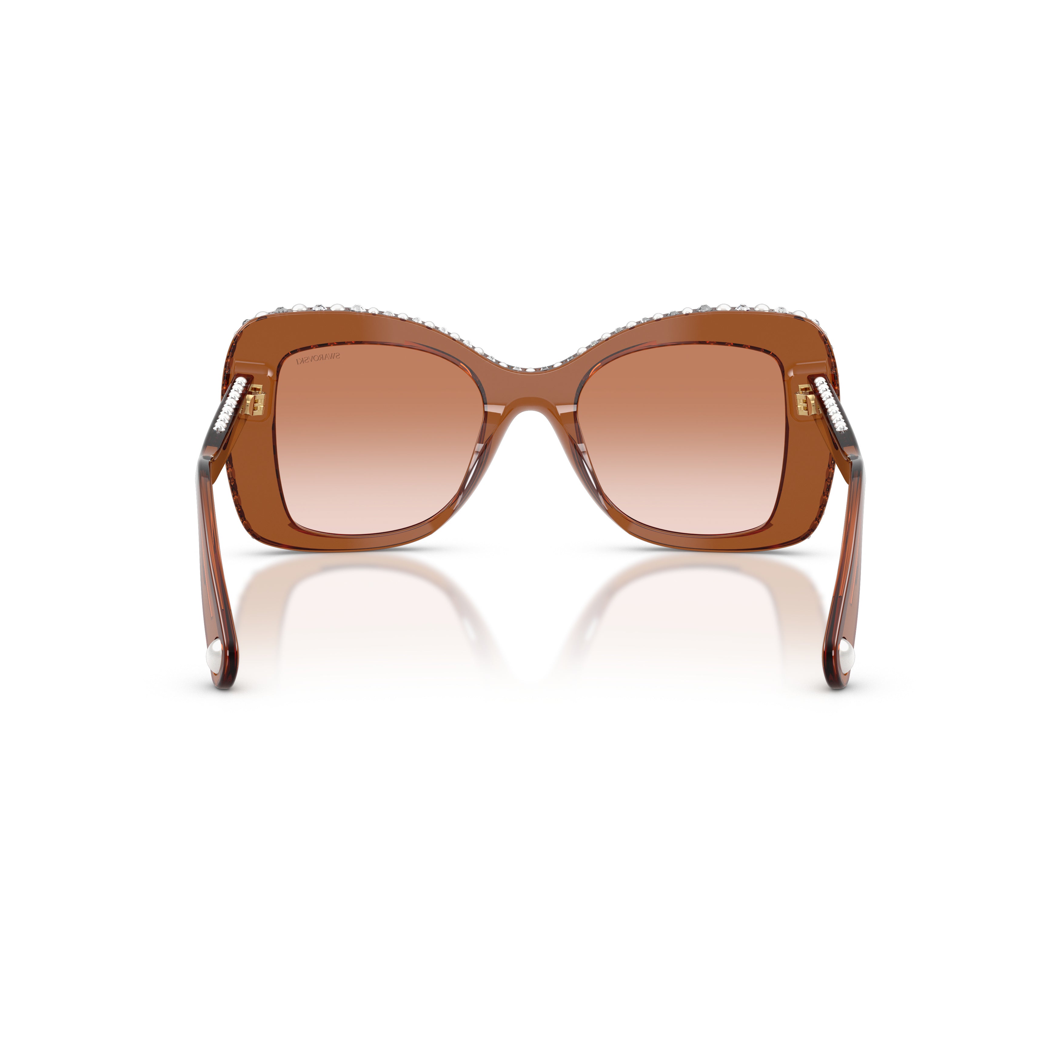 0Sk6062U Translucent Brown Acetate Sunglasses with Crystal Accents
