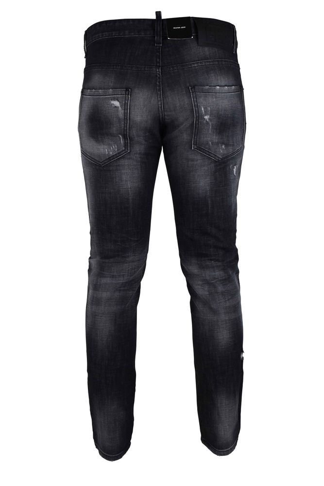 Distressed Dark Cotton Skater Jeans