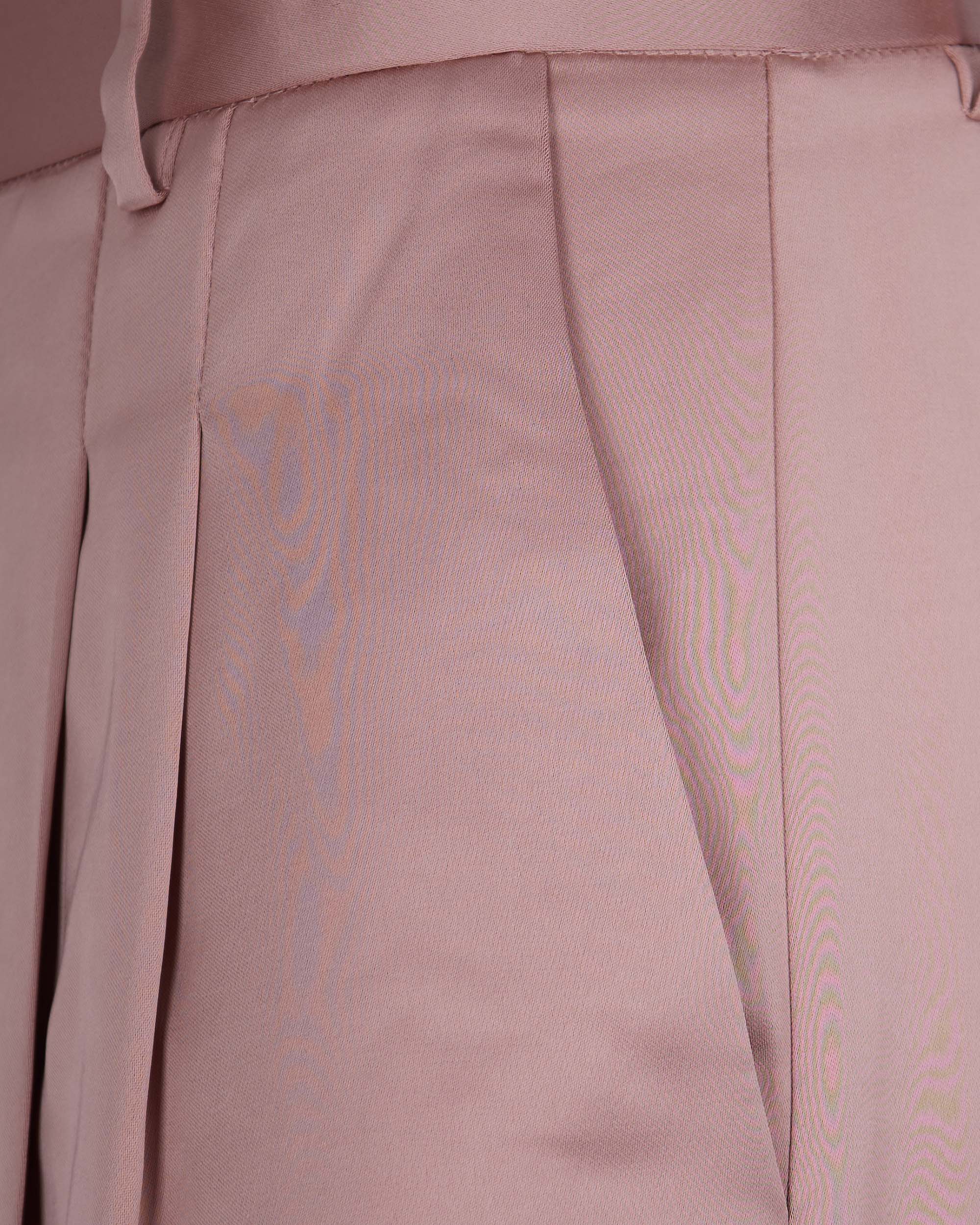 Wide-Leg Trousers With Front Pleats