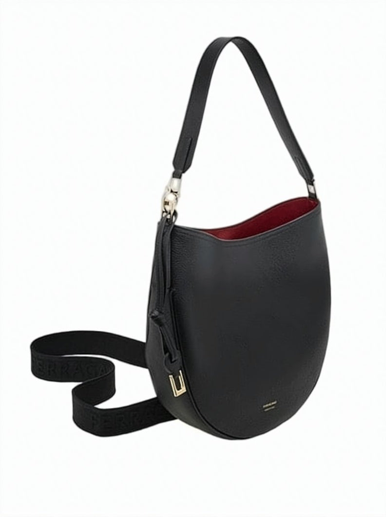 Crescent-Shape Medium Hobo Bag In Smooth Calf Leather