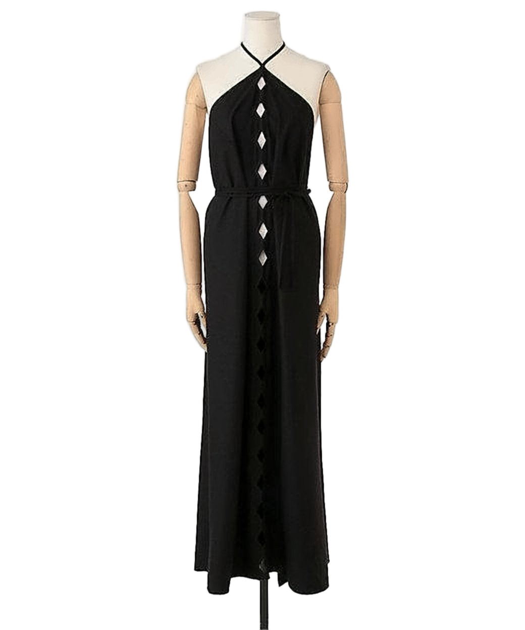 Silk Midi Dress with Halter Neckline
