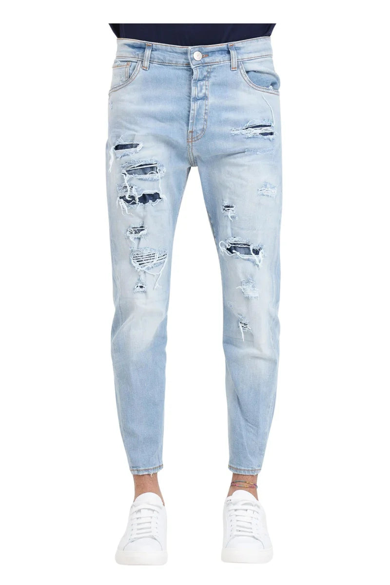 Cotton Elastane Jeans - Light Blue