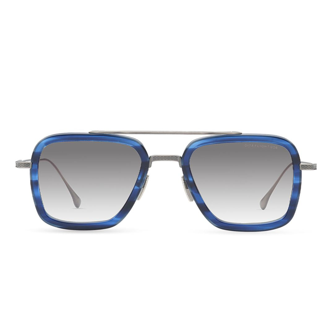 Flight.006 Bold Square Frame Sunglasses with Metal Double Bridge