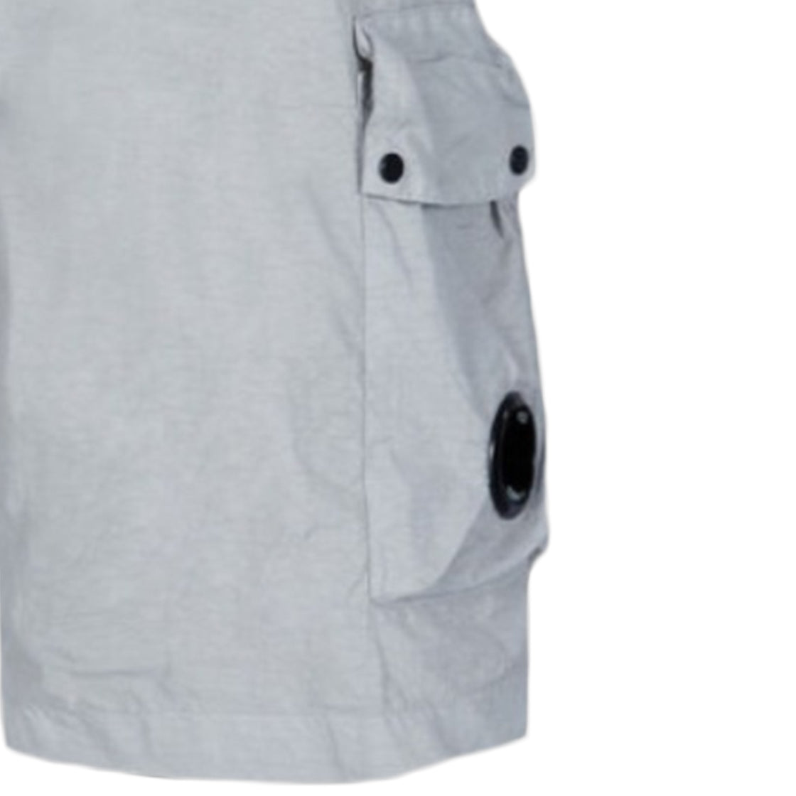 Minimalist Grey Shorts With Elastic Waistband And Flap Pocket