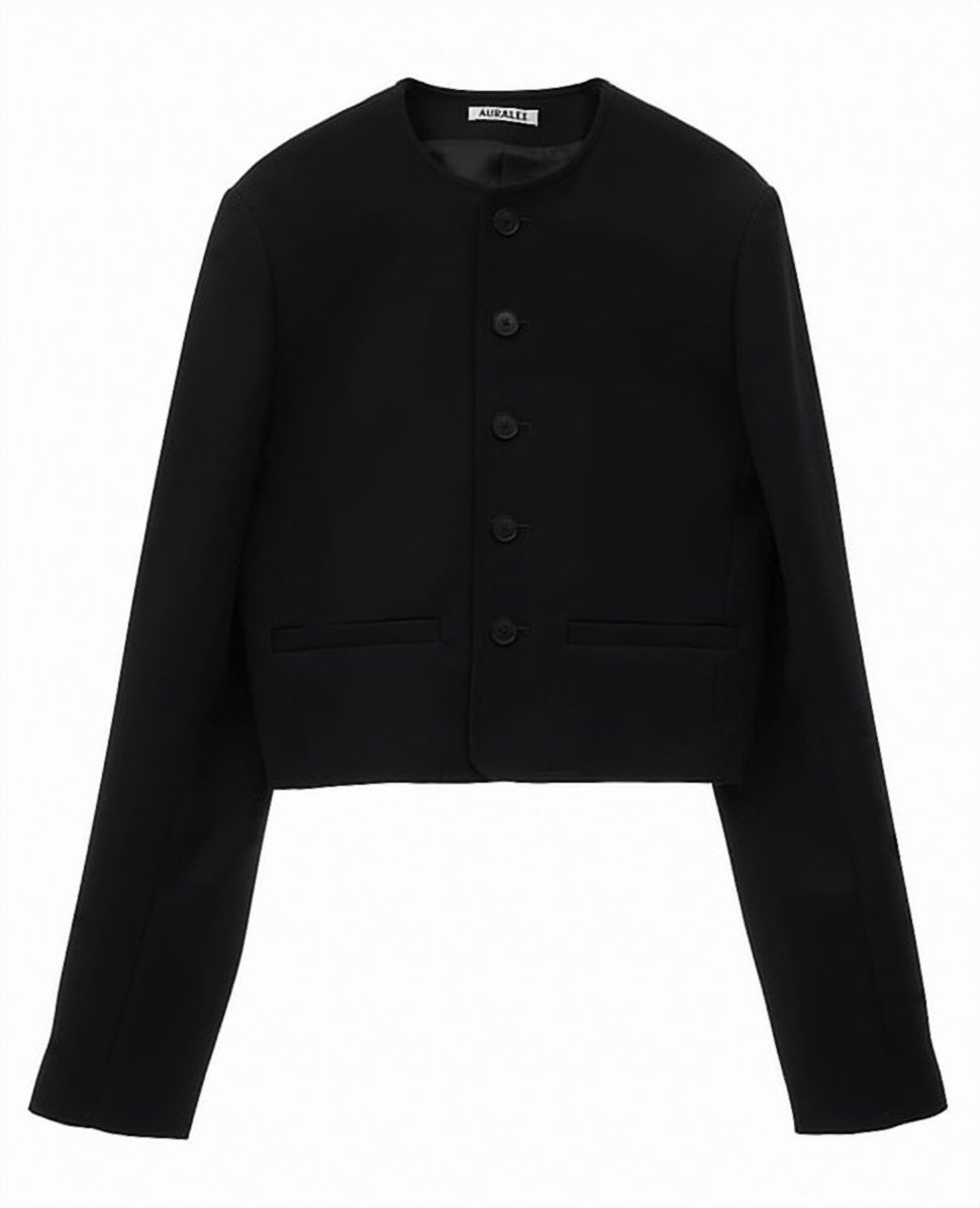 Cropped Black Jacket with Button-Down Front