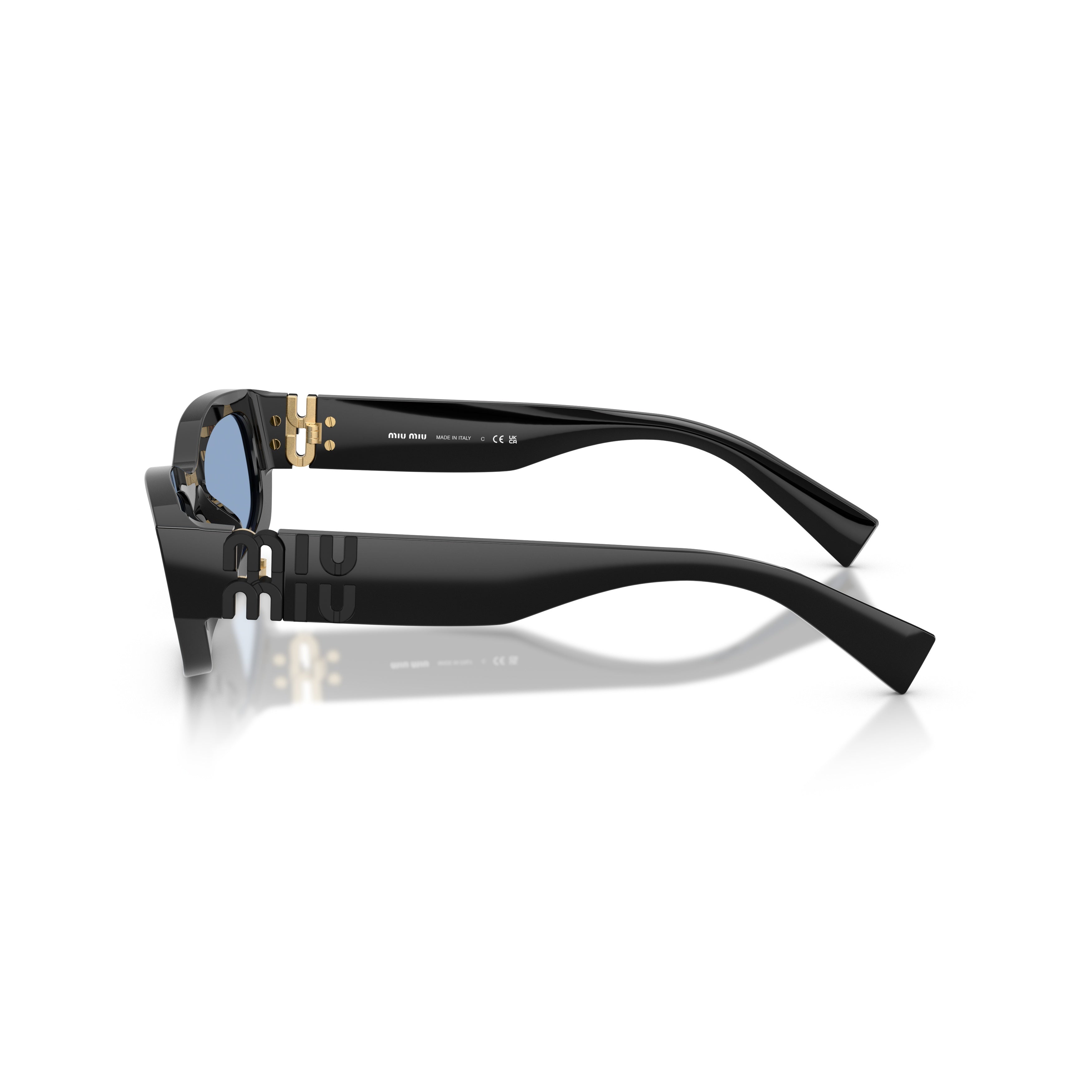 Rectangular Sunglasses With Blue-Tinted Lenses And Logo Detail