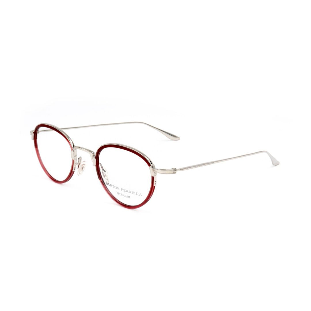 Bp5003 480hx Round Metal Frame Eyeglasses with Deep Red Accents