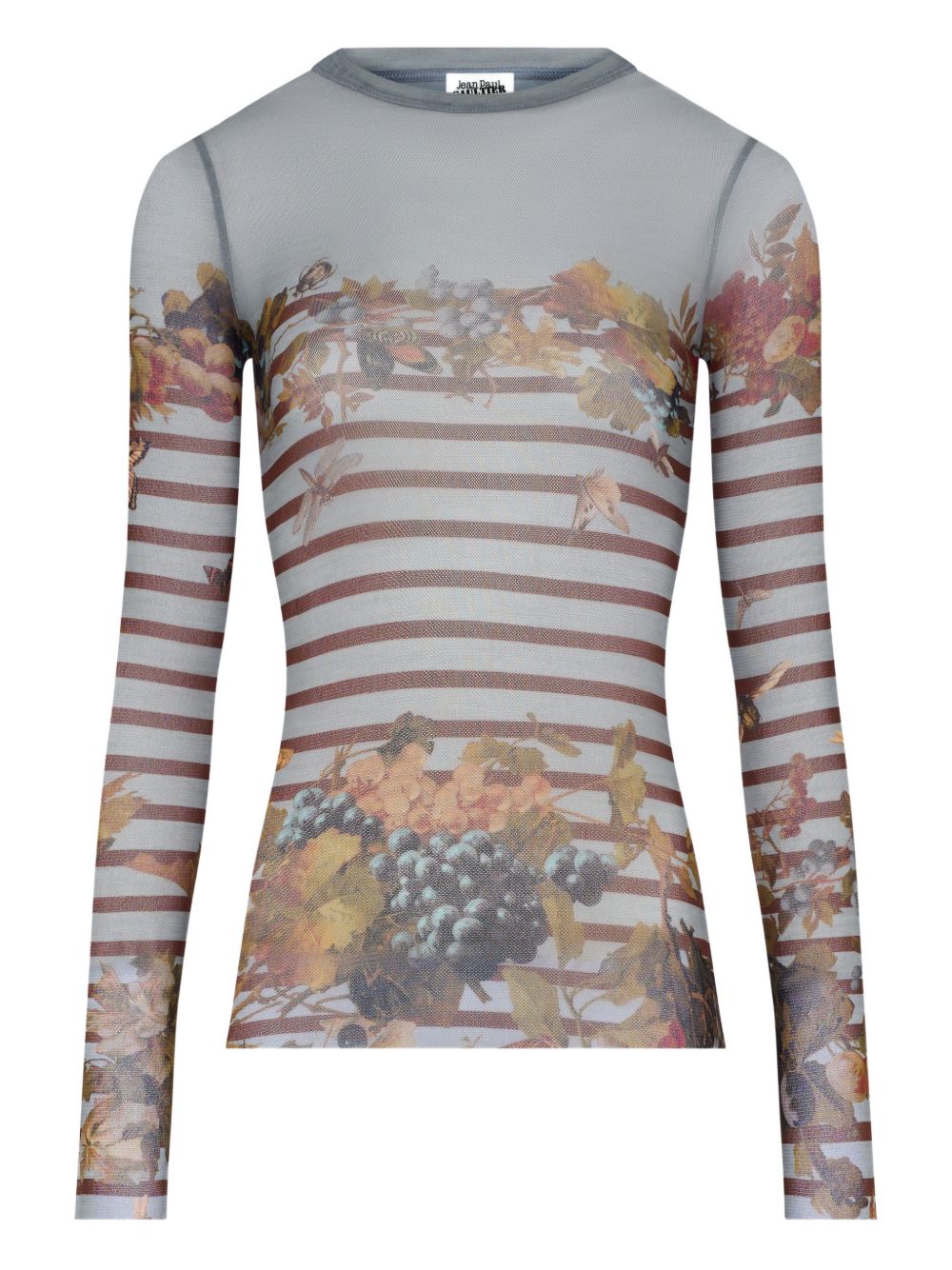 Fitted Long-Sleeve Top With Floral