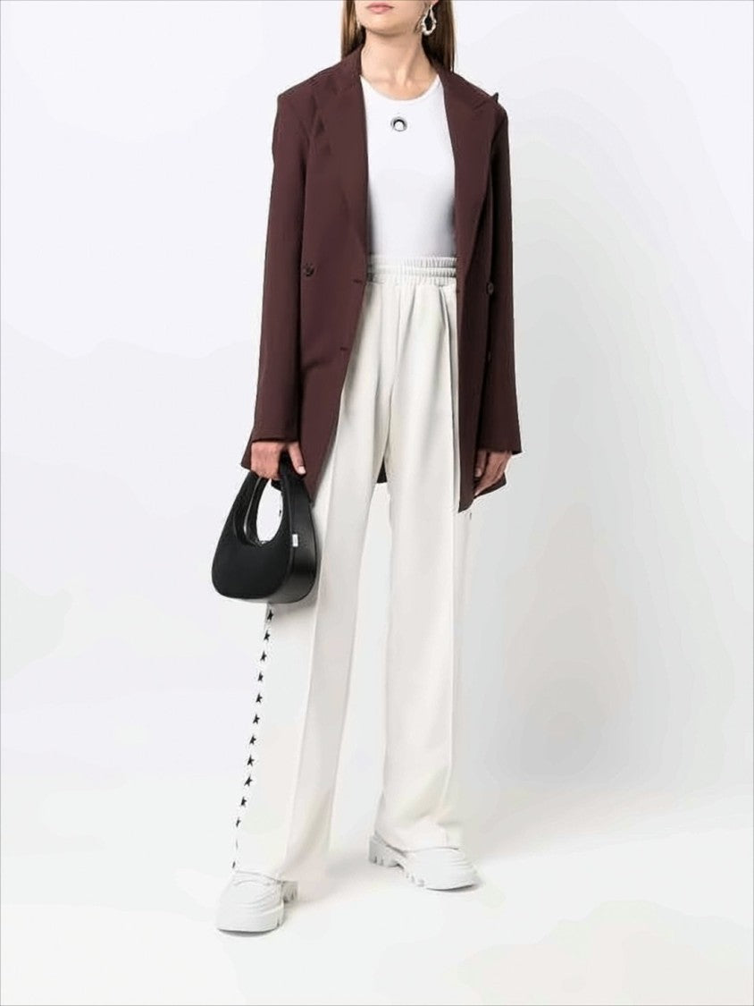Wide-Leg Track Pants with Graphic Star Motifs