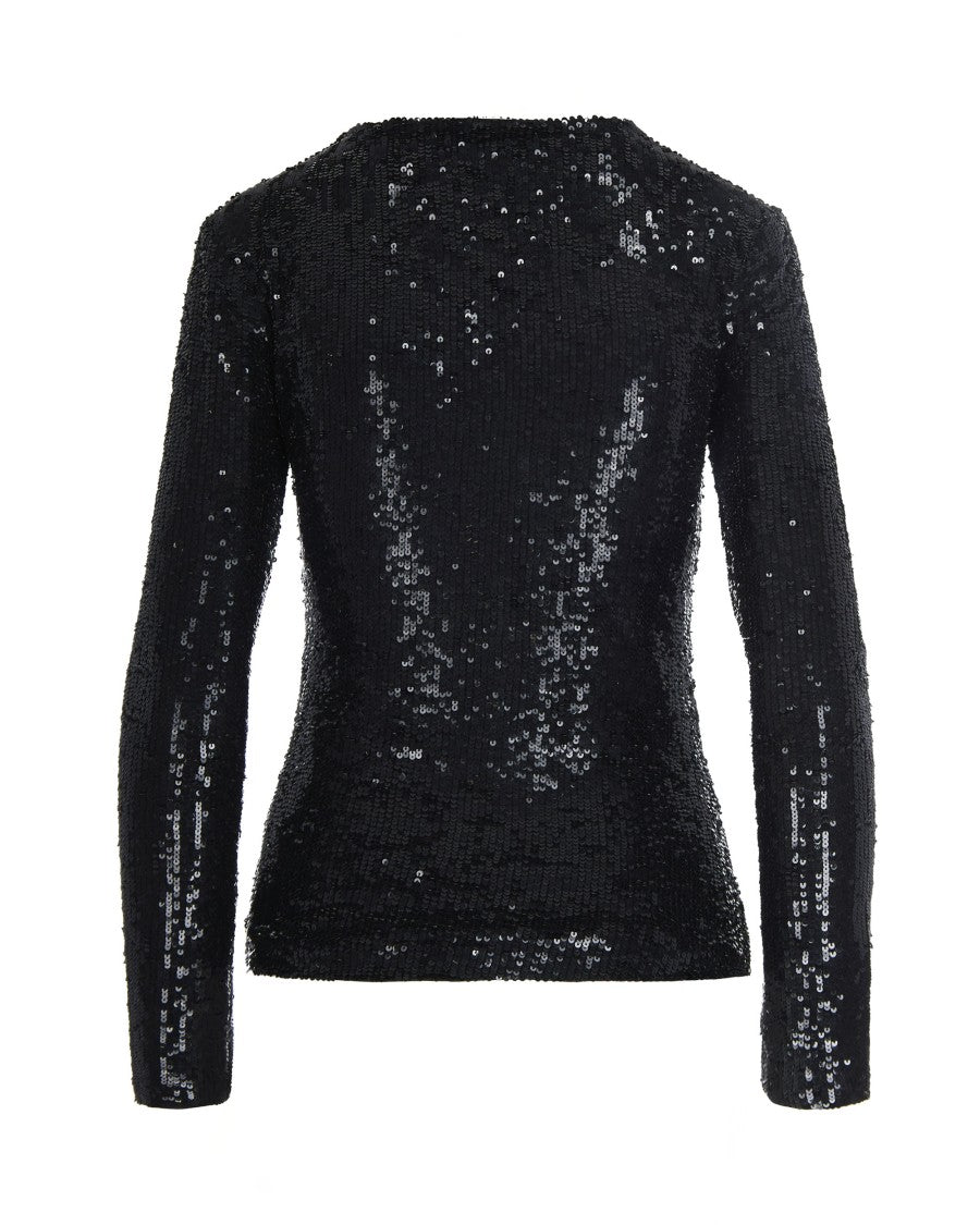 Black Full Sequin Blouse