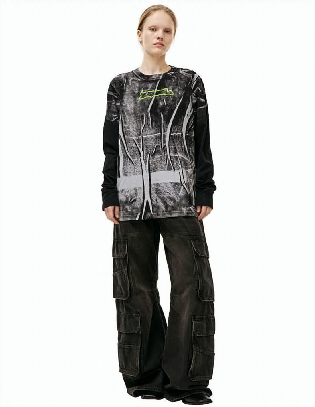 Abstract Graphic Long-Sleeve T-Shirt