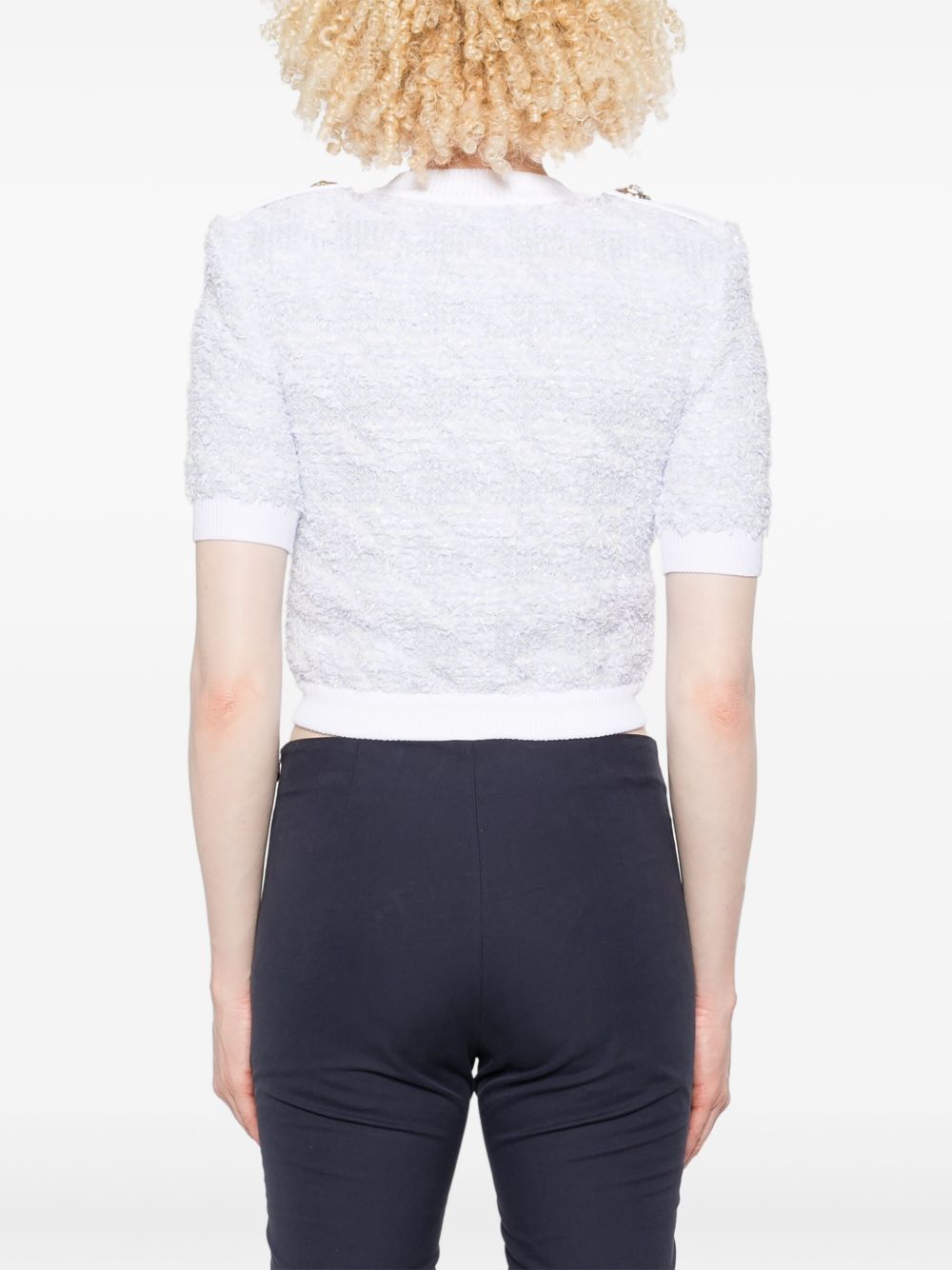 Textured Cropped Sweater