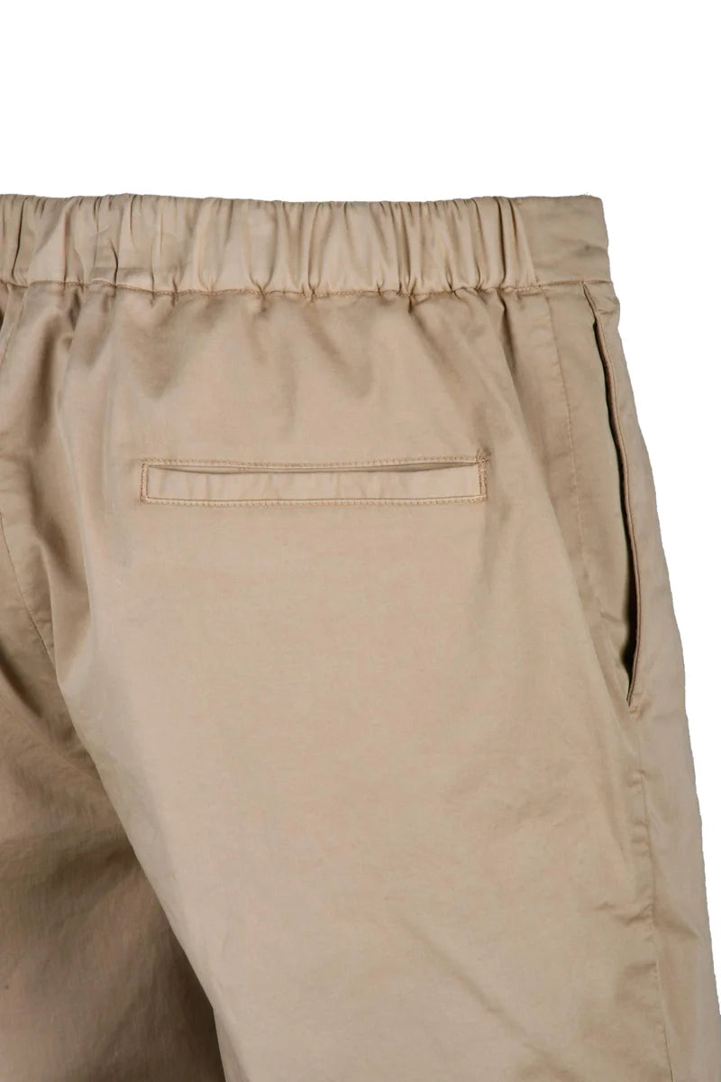 Tailored Beige Bermuda Shorts with Silk