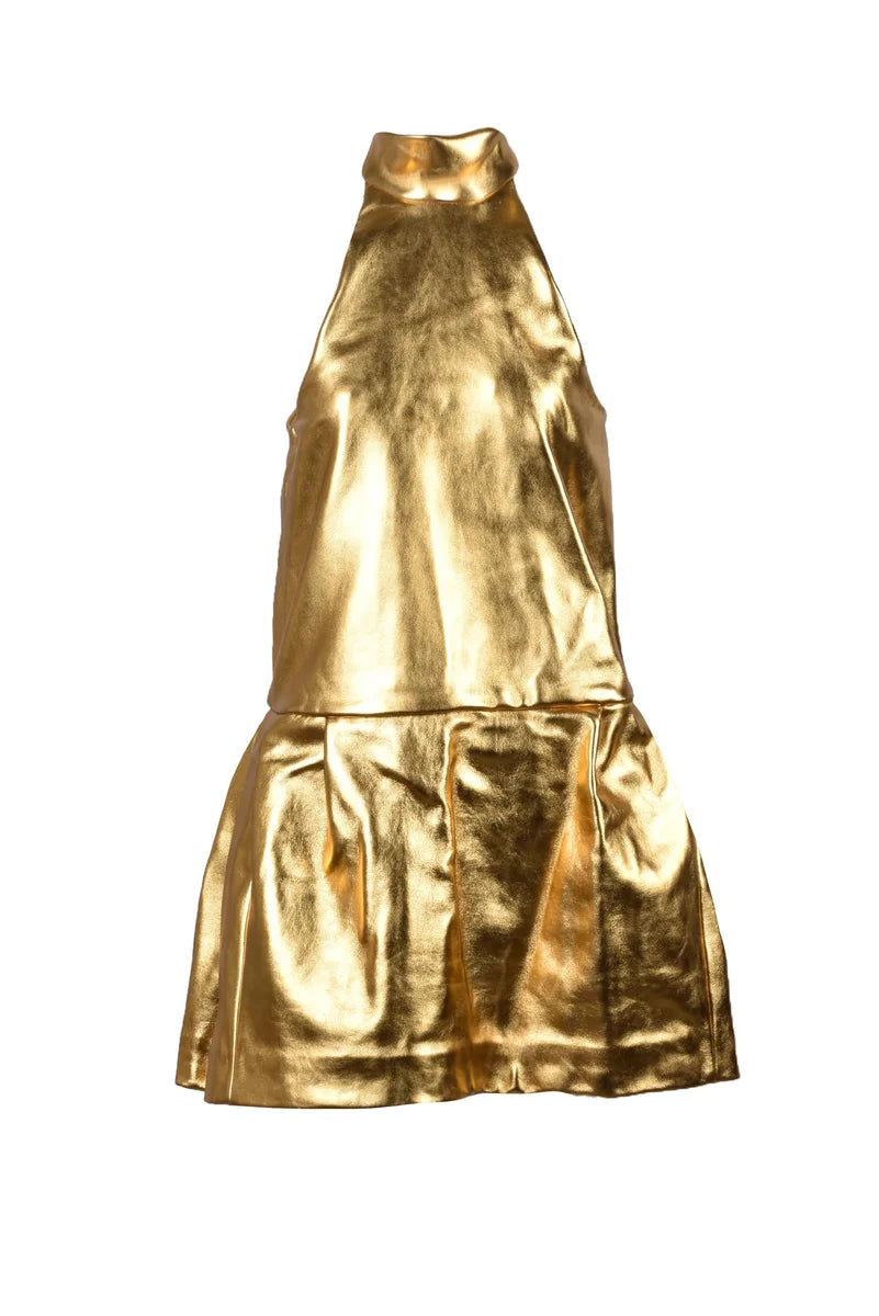 Leather Dress - Gold