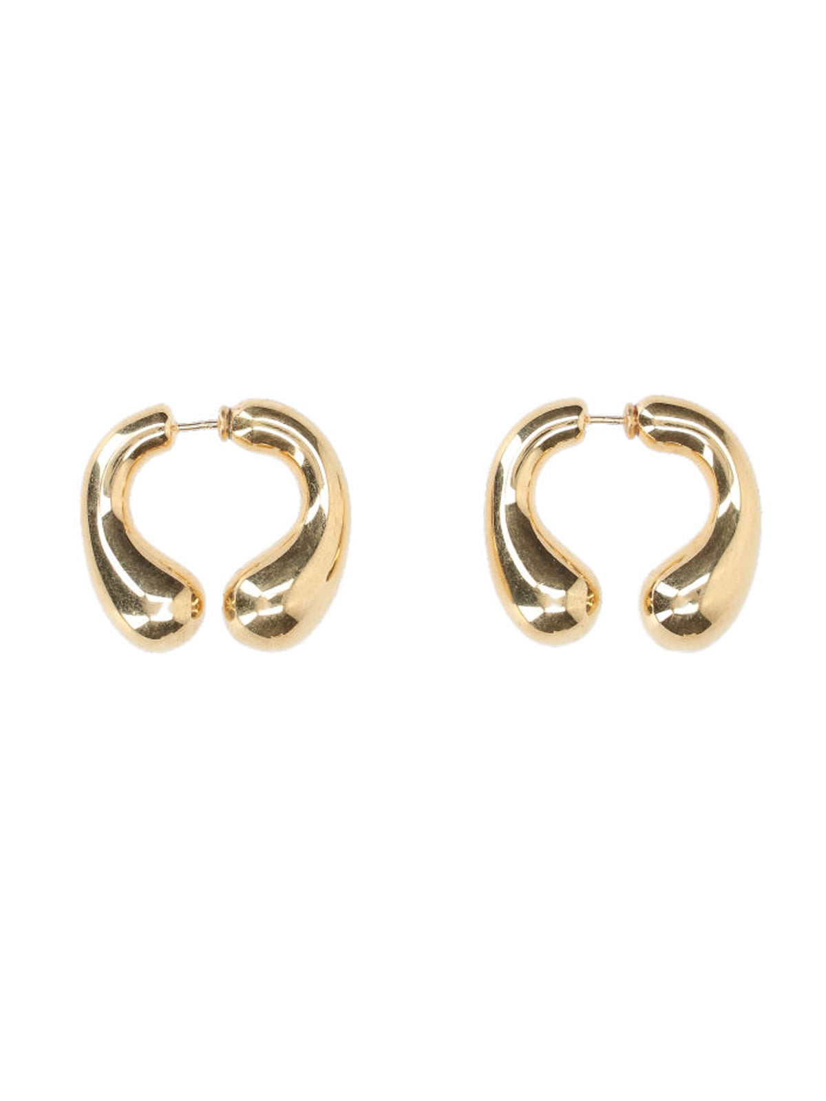 "P Helix" Earrings In Gold-Plated Silver, Sculptural Design.