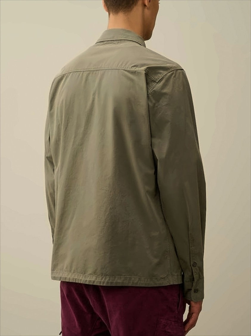 Brown Minimalist Casual Jacket With Unique Lens Detail
