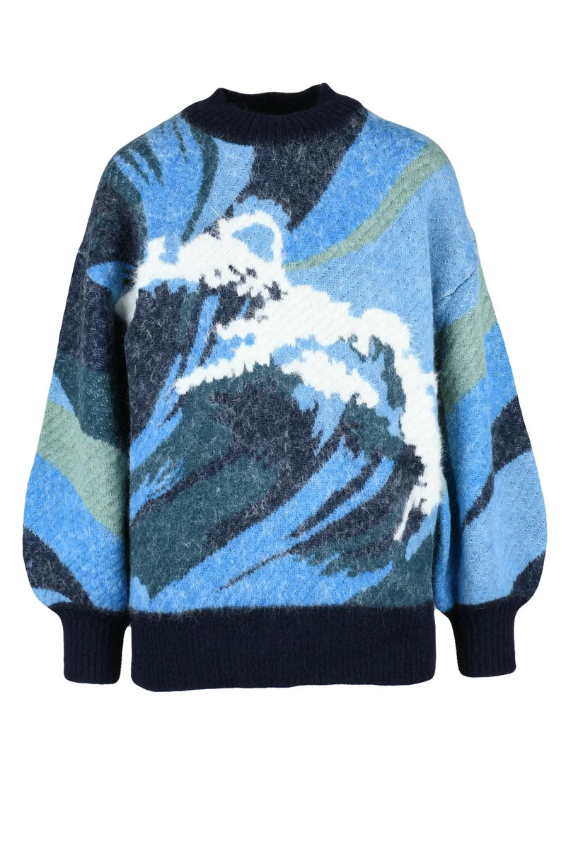 Puff Sleeve Sweater - Light Blue