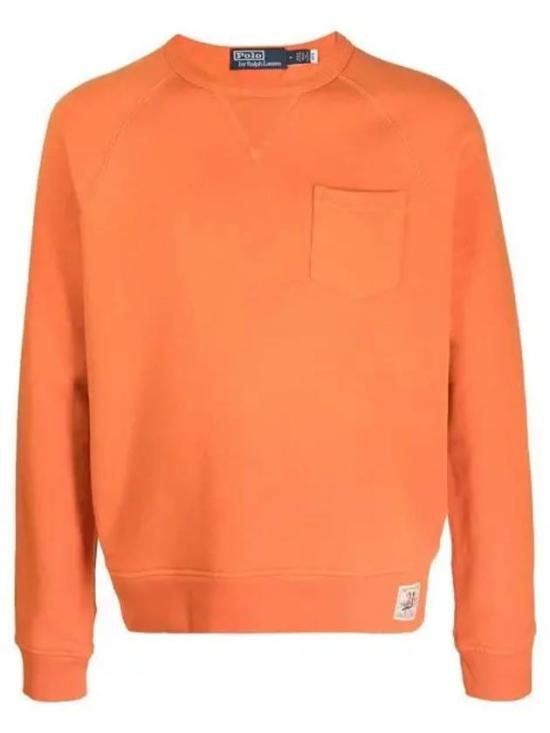 Long-Sleeved Sweatshirt with Classic Crew Neckline and Chest Pocket