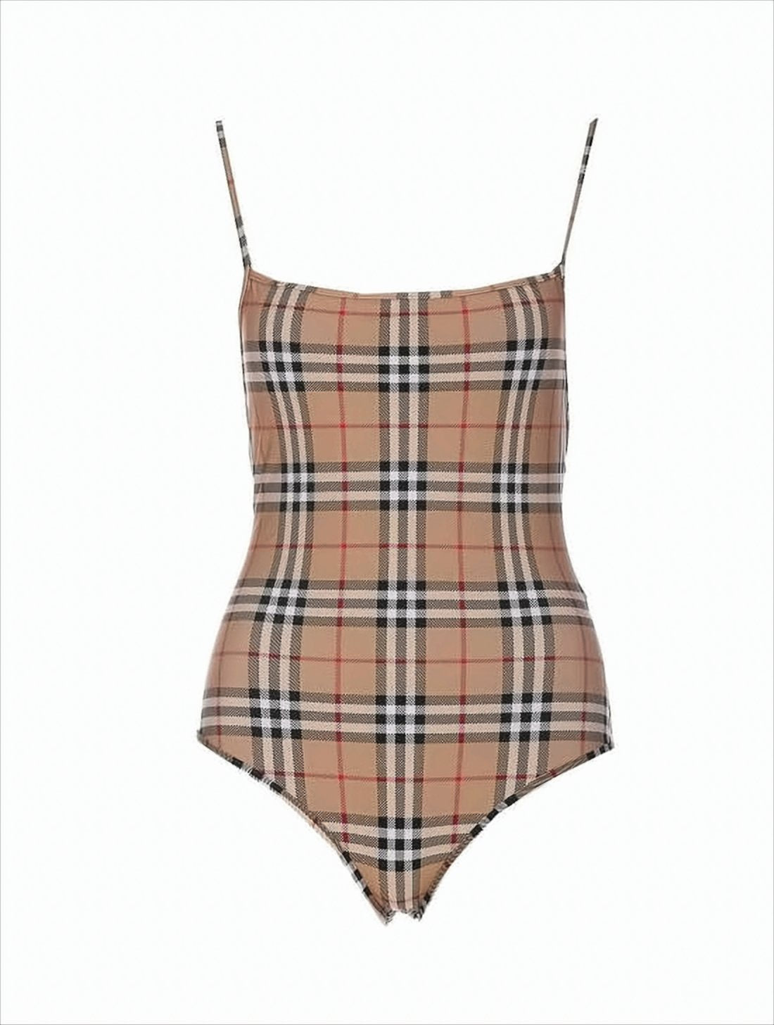 Vintage Check Pattern One-Piece Swimsuit