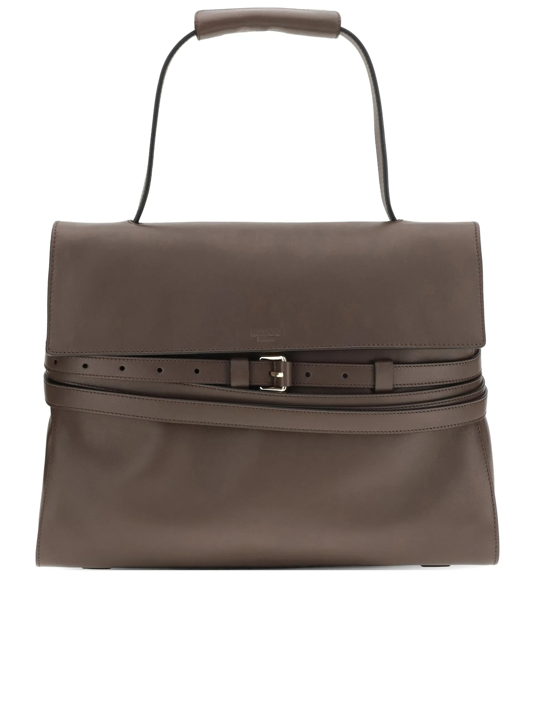Structured Nappa Leather Handbag With Padded Handle