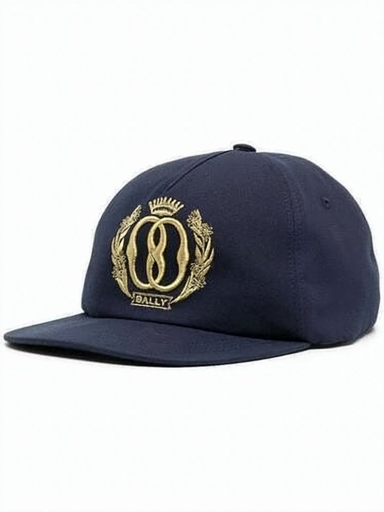 Structured Cotton Cap with Embroidered Emblem