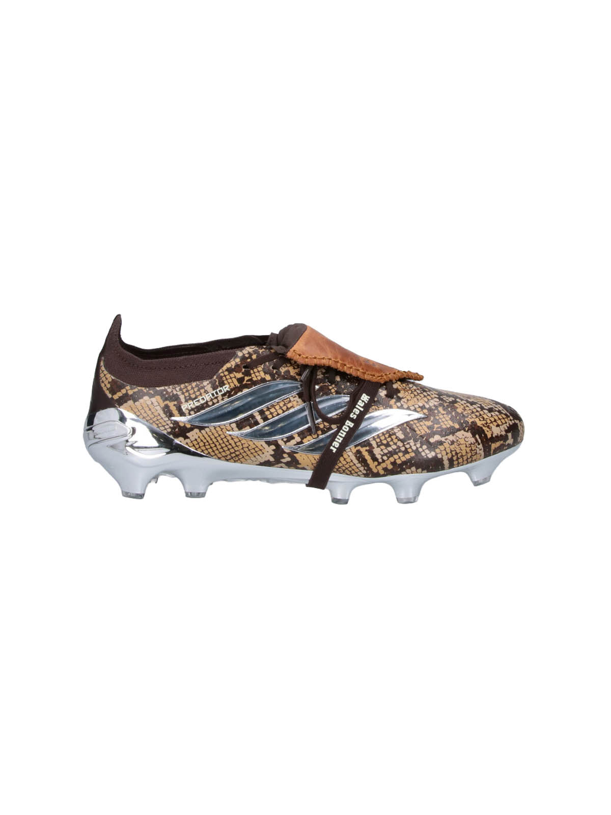 Brown Snakeskin-Patterned Upper Statement Sneakers