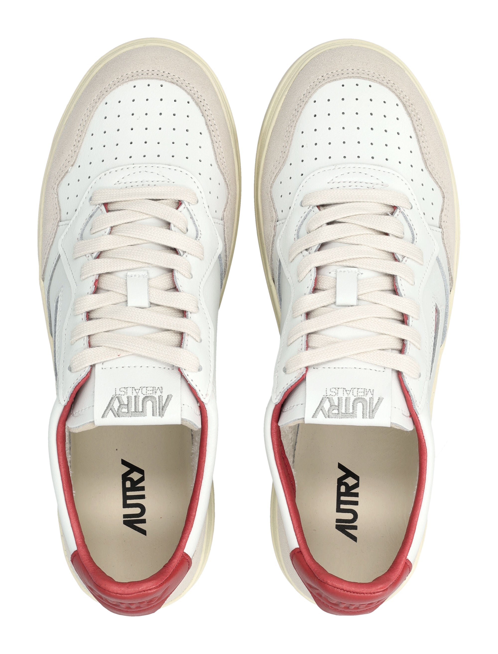 Medalist Low White & Red Leather Sneaker