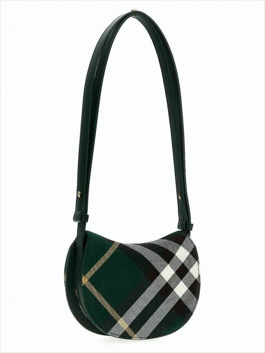 Curved Plaid Shoulder Bag