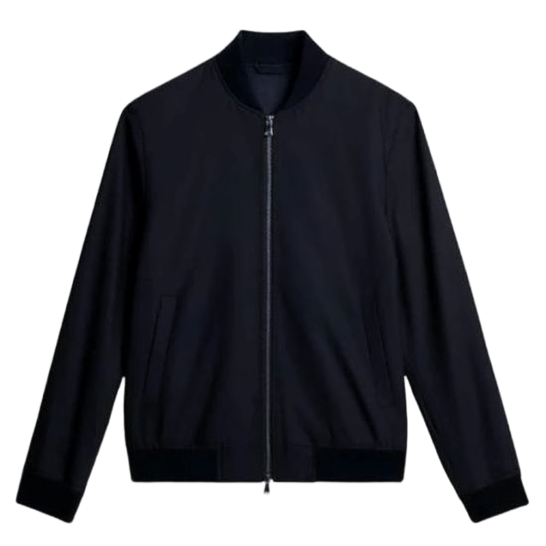 Minimalist Bomber Jacket with Ribbed Details