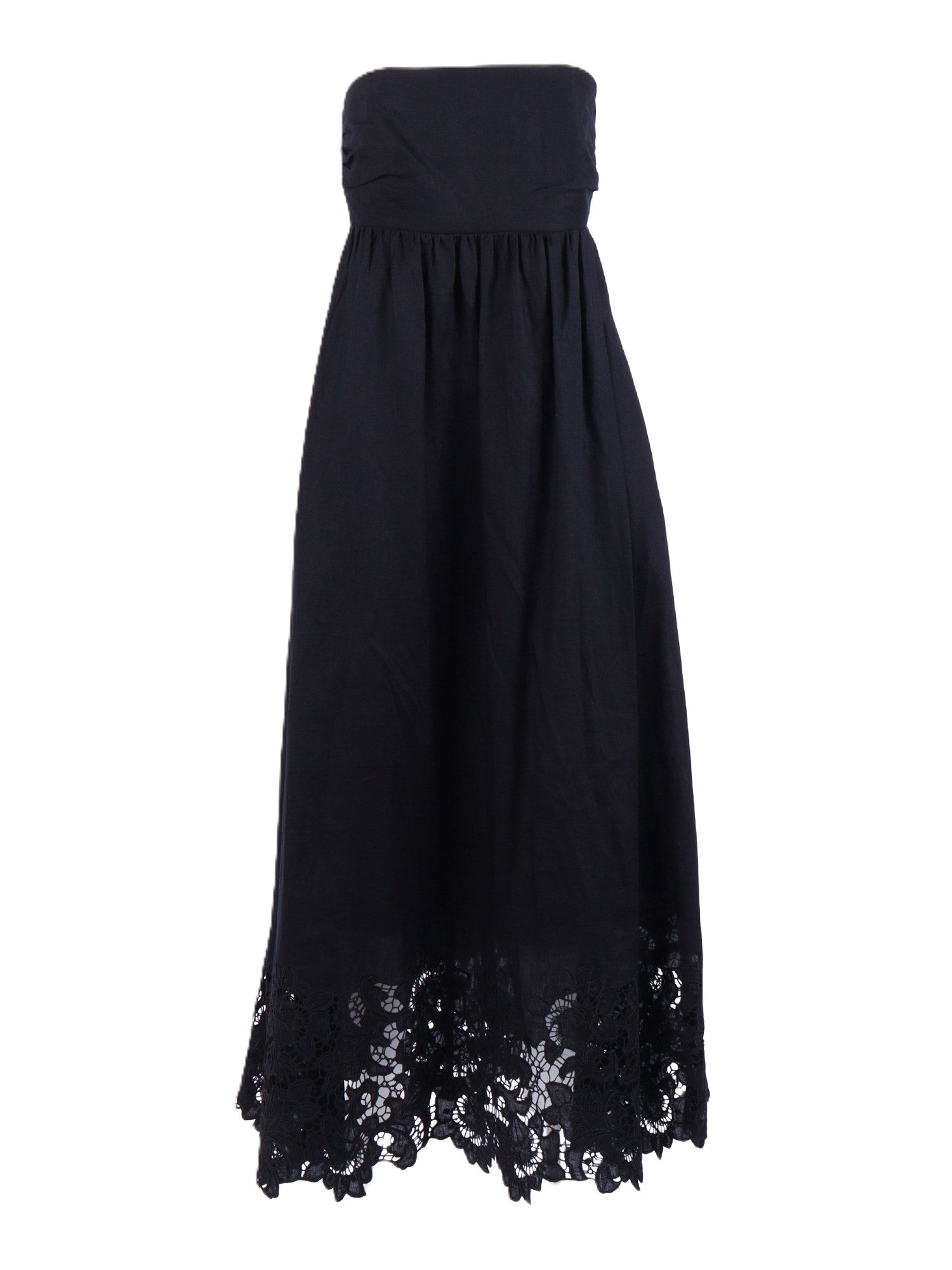 Strapless Midi Dress with Gathered Waist