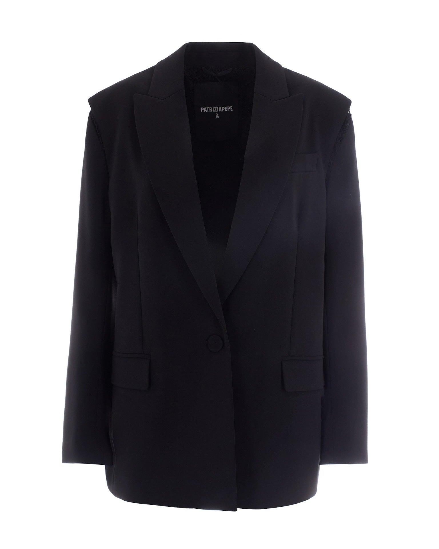 Black Crepe Oversized Blazer