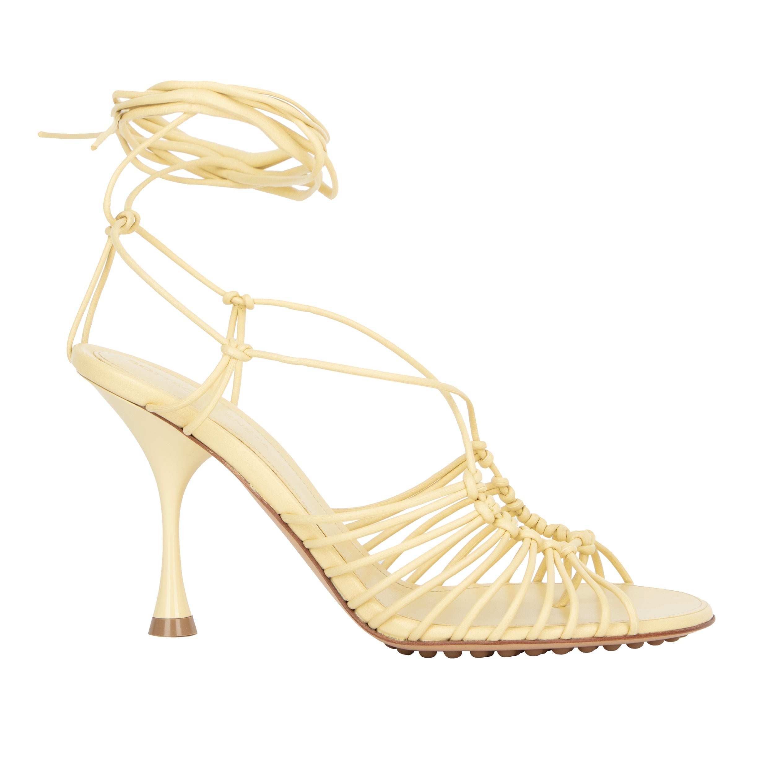 Dot Leather Sandals Beige