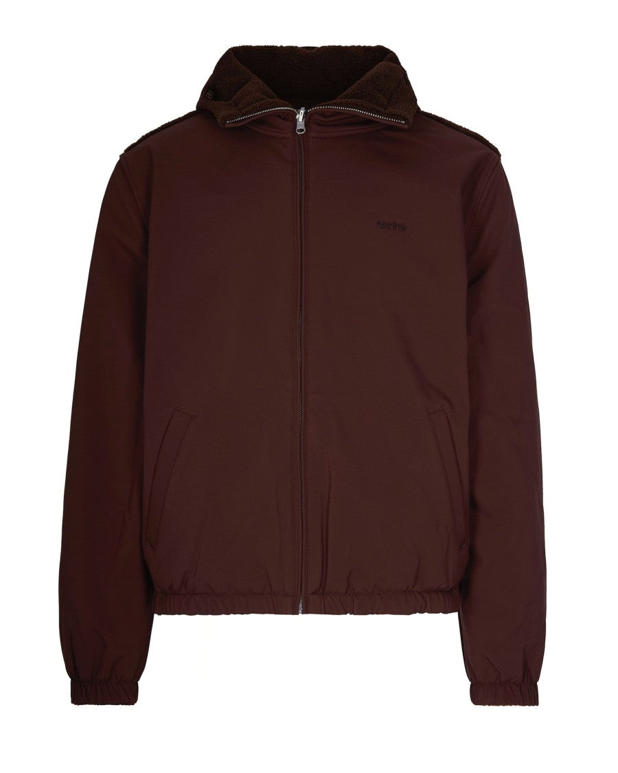Technical Sherpa And Nylon Brown Giubbino