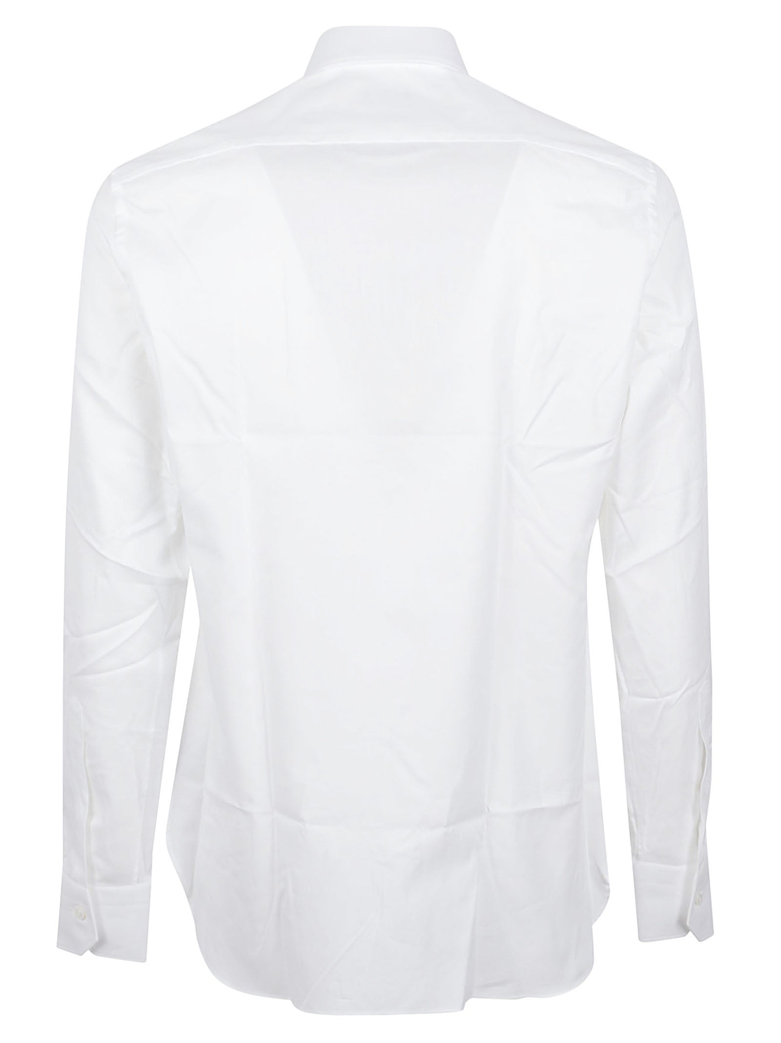Tailored White Cotton Formal Shirt with Button-Down Front