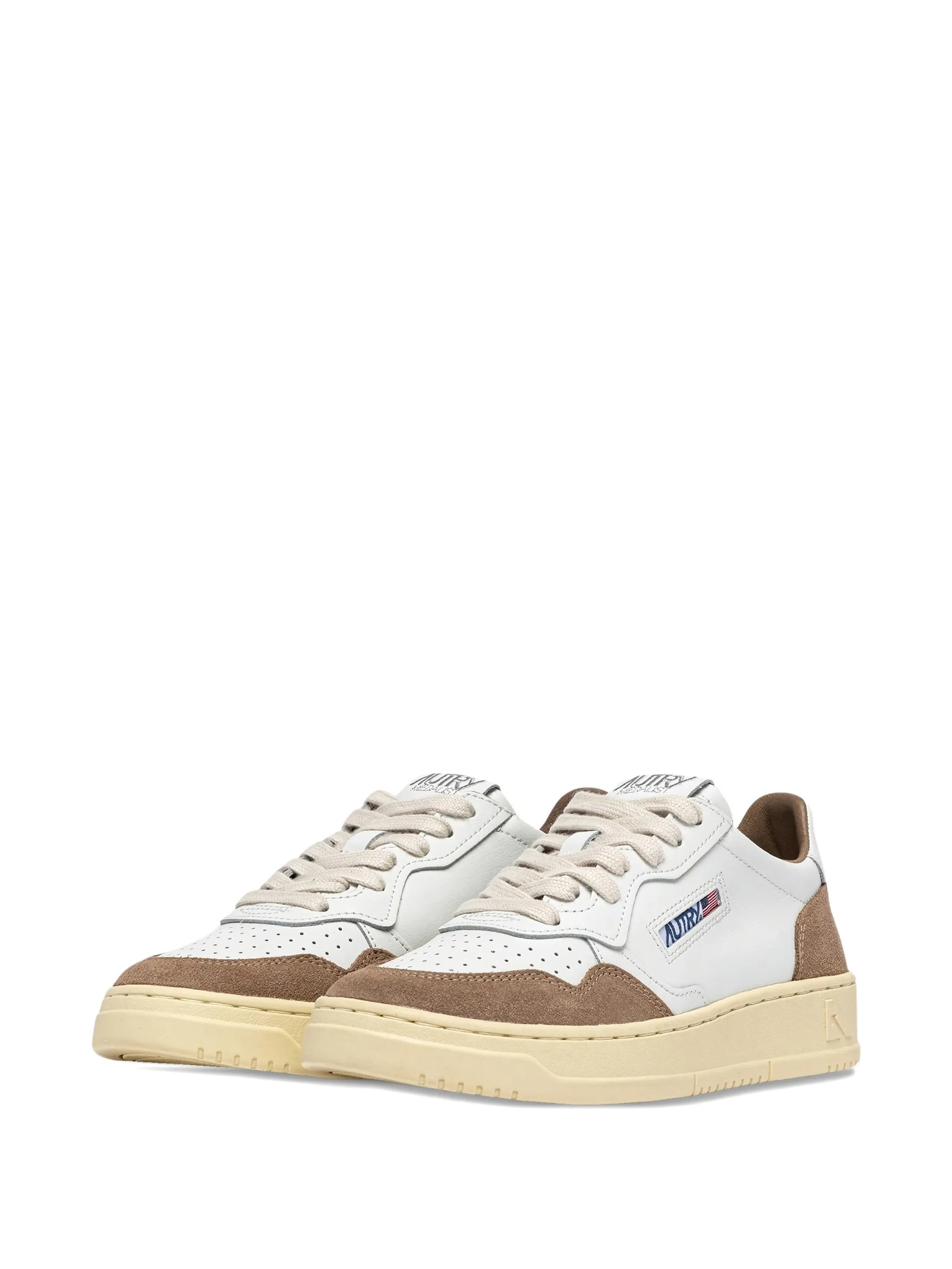 White Medalist Low Perforated Leather Sneakers