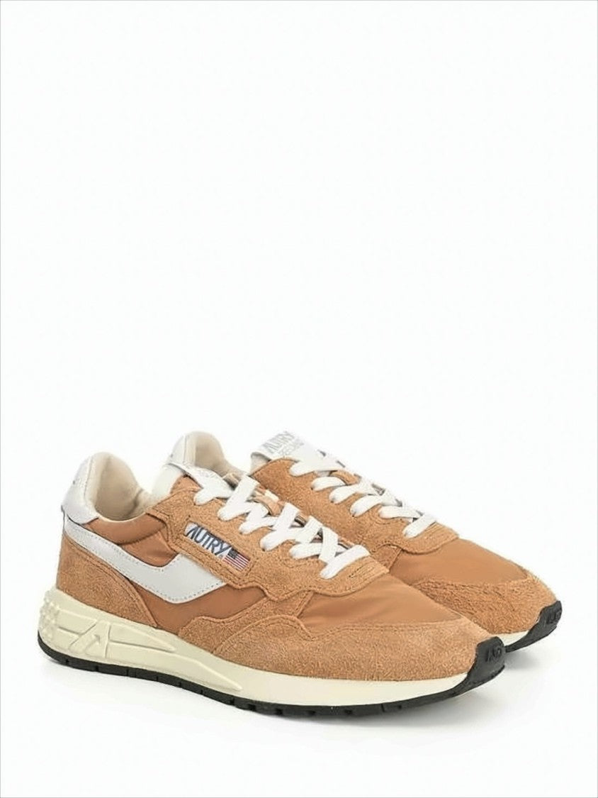 Low-Top Sneakers with Suede, Leather, and Nylon Mix