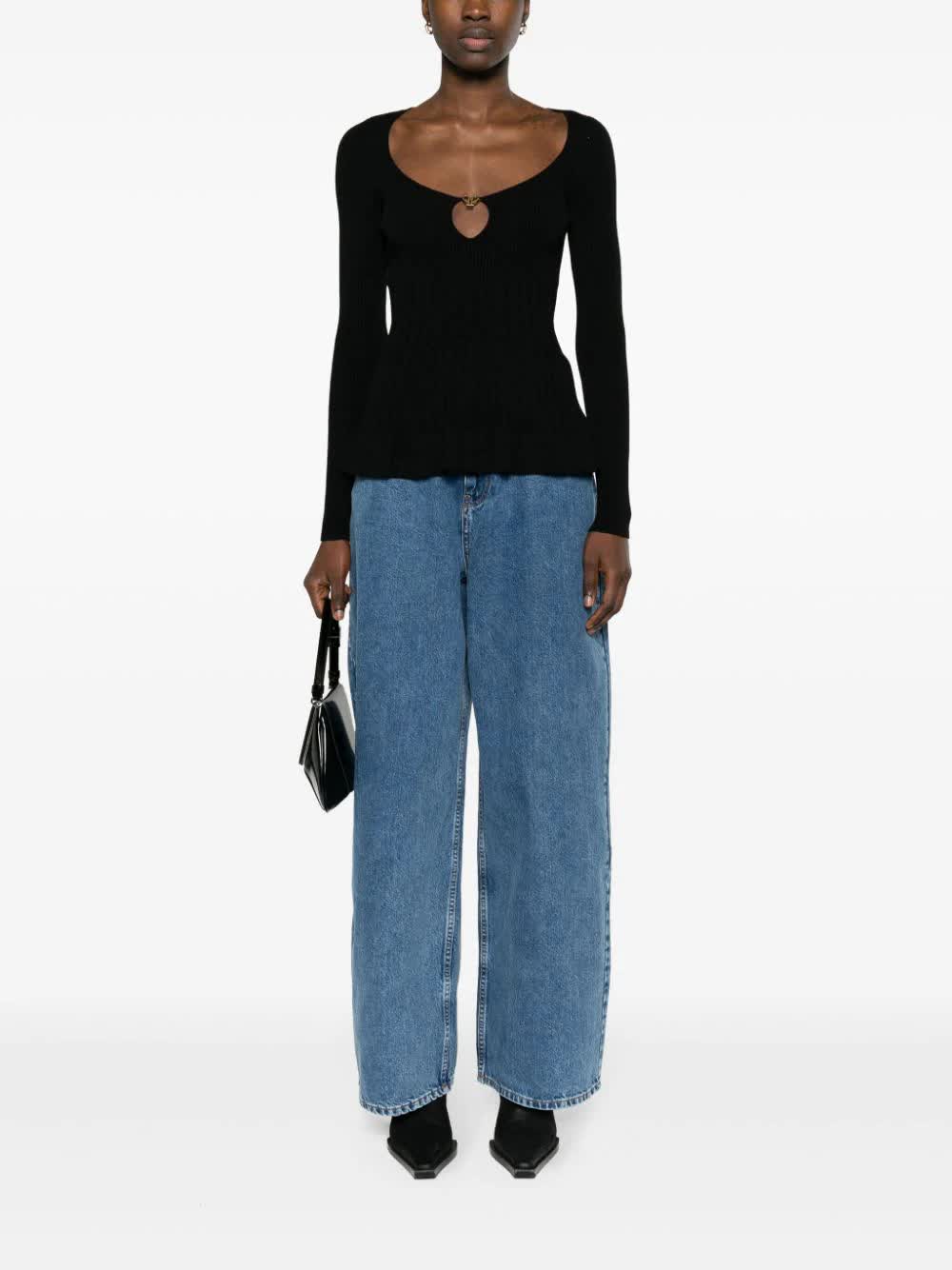 Fitted Ribbed Peplum Sweater