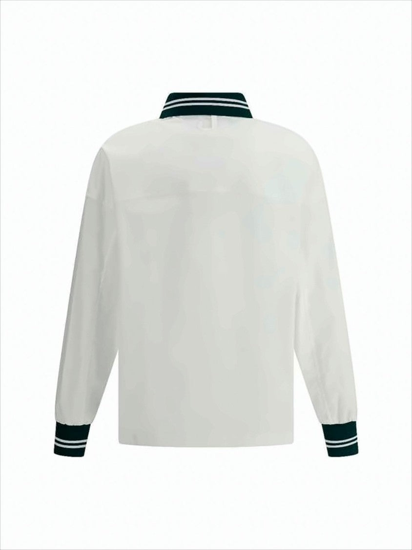 Structured Long-Sleeve Shirt With Contrasting Ribbed Details