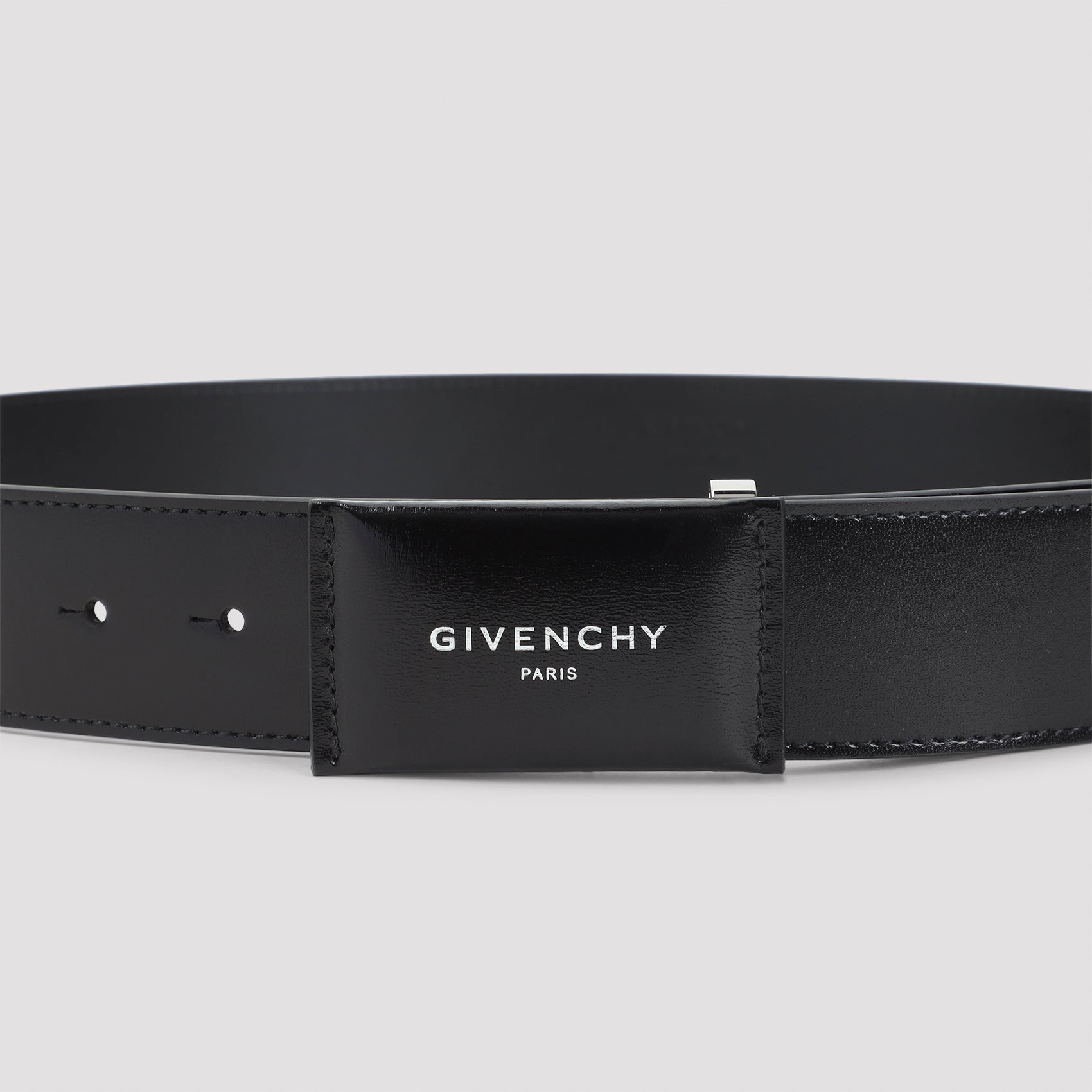 Polished Black Calf Leather Belt