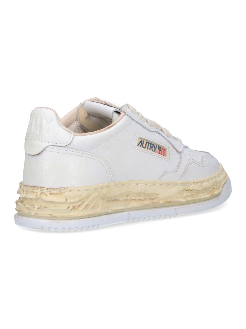 White Calfskin "General Scale" Sneakers