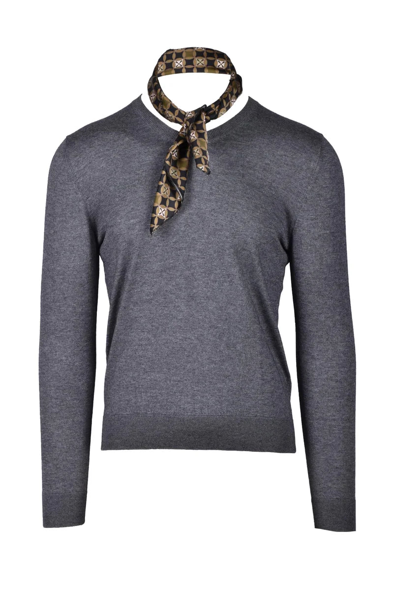 Men's Silk and Cashmere Sweater - Grey