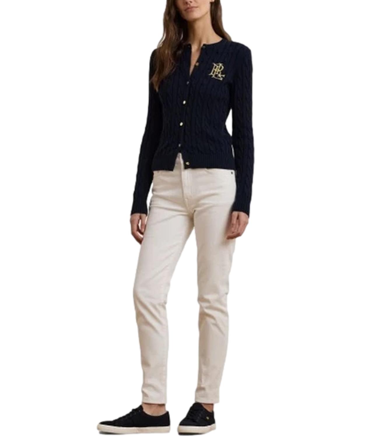 Navy Blue Ralhan Cotton Cardigan Sweater